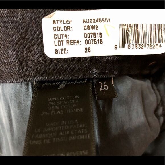 7 For All Mankind 7FAM Skinny A-Pocket Black Jeans 26 - Picture 6 of 7